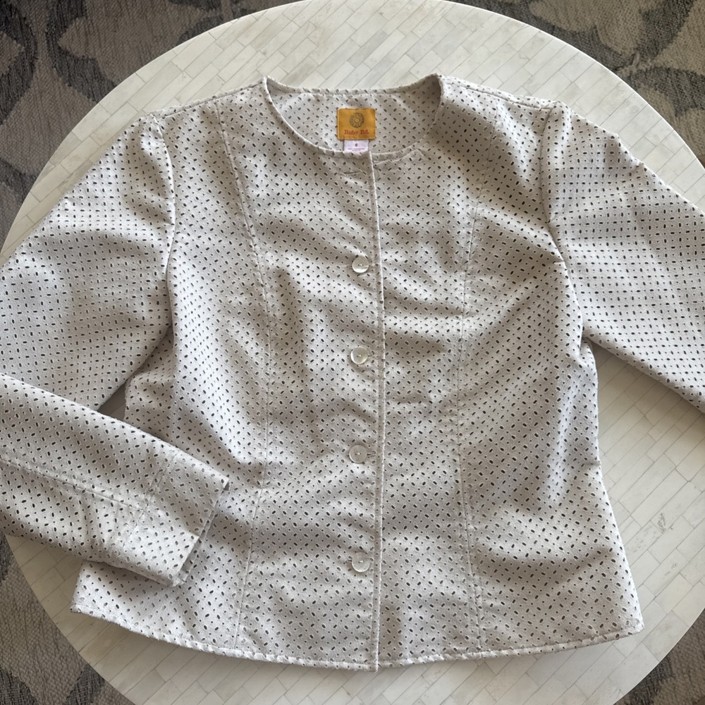 Ruby Rd. Womens Button Down Faux Suede Size 8 Top Jacket Cutout‎ Western Dressy - Picture 6 of 9
